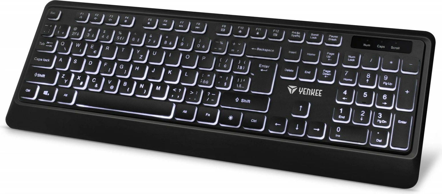 Kasë tastierë YENKEE VISION YKB 1025, me ndriçim LED, me kabllo USB, e zezë