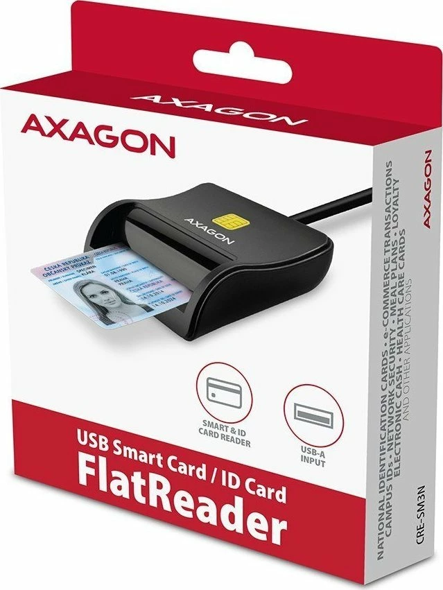 Lexues kartele Smart/ID Axagon CRE-SM3N USB 2.0, i zi