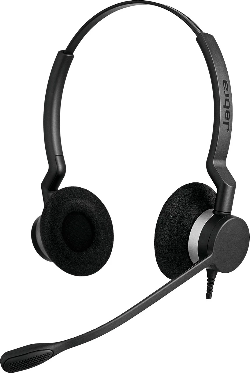 Kufje Jabra BIZ 2300 QD DUO, me mikrofon, lidhje me kabllo, ngjyrë e zezë