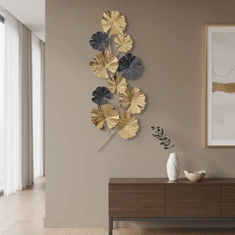 Dekor për mur Patrick Inart metalik, ngjyrë ari e zezë, 59x132x5.5cm