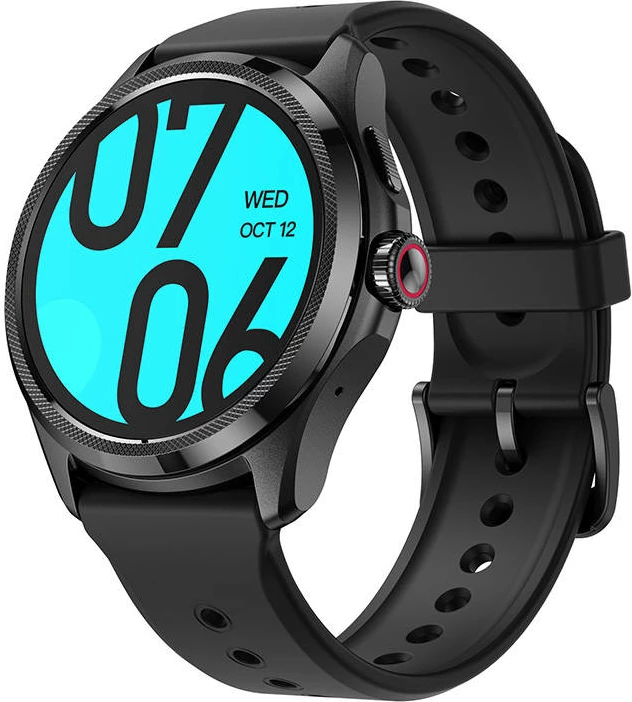 Smartwatch Mobvoi TicWatch Pro 5 GPS Elite Edition, 1.43", 32GB, 2GB RAM, i zi, set me rrip silikoni dhe rrip eco-leather