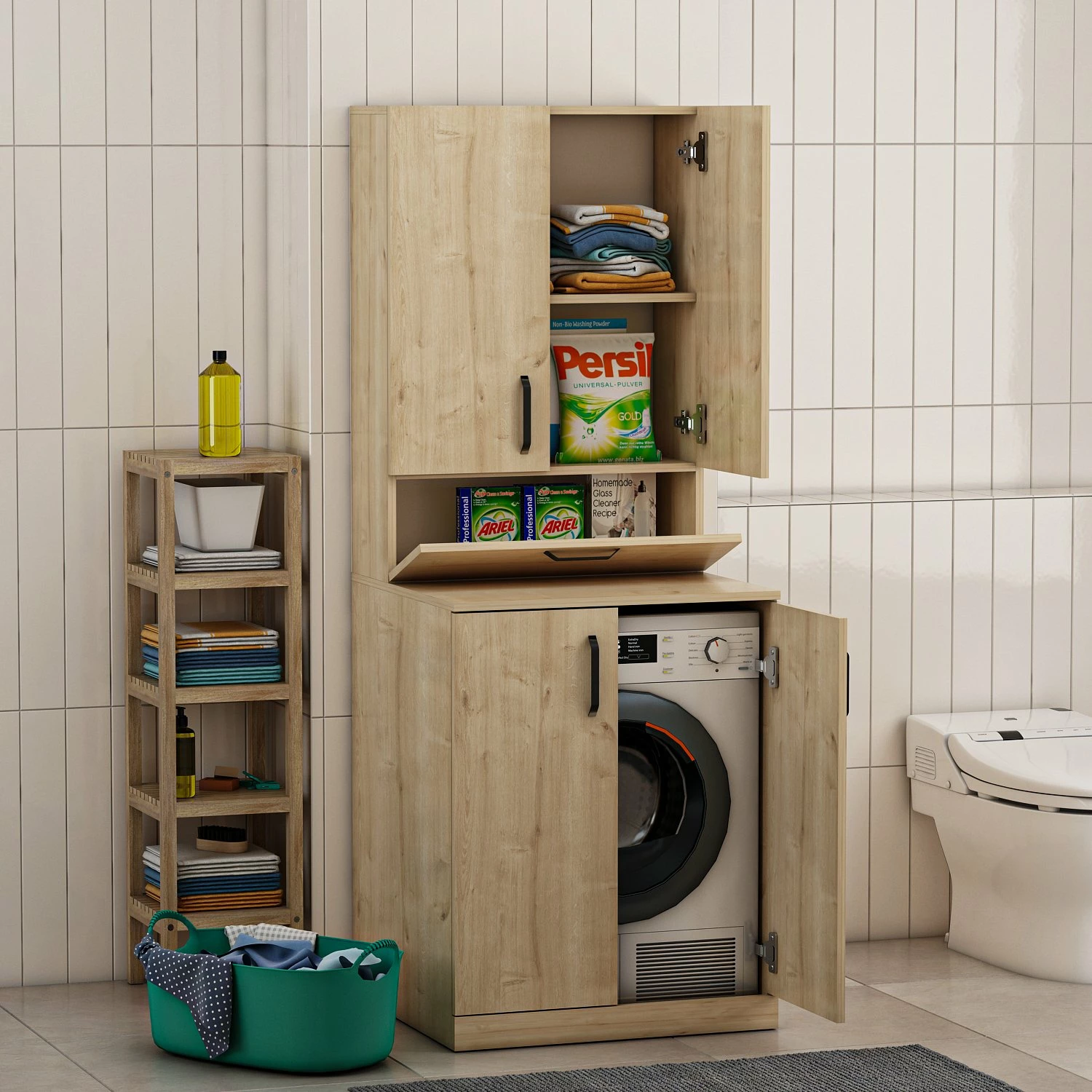 Dollap për lavatriqe, ngjyrë lisi, Palmira