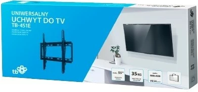 Mbajtëse muri për TV TB TB-451E, deri 55 inç, 35kg, VESA 400x400, e zezë