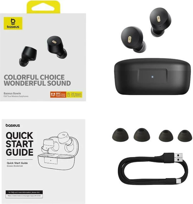 Kufje TWS Baseus Bowie E18, të zeza