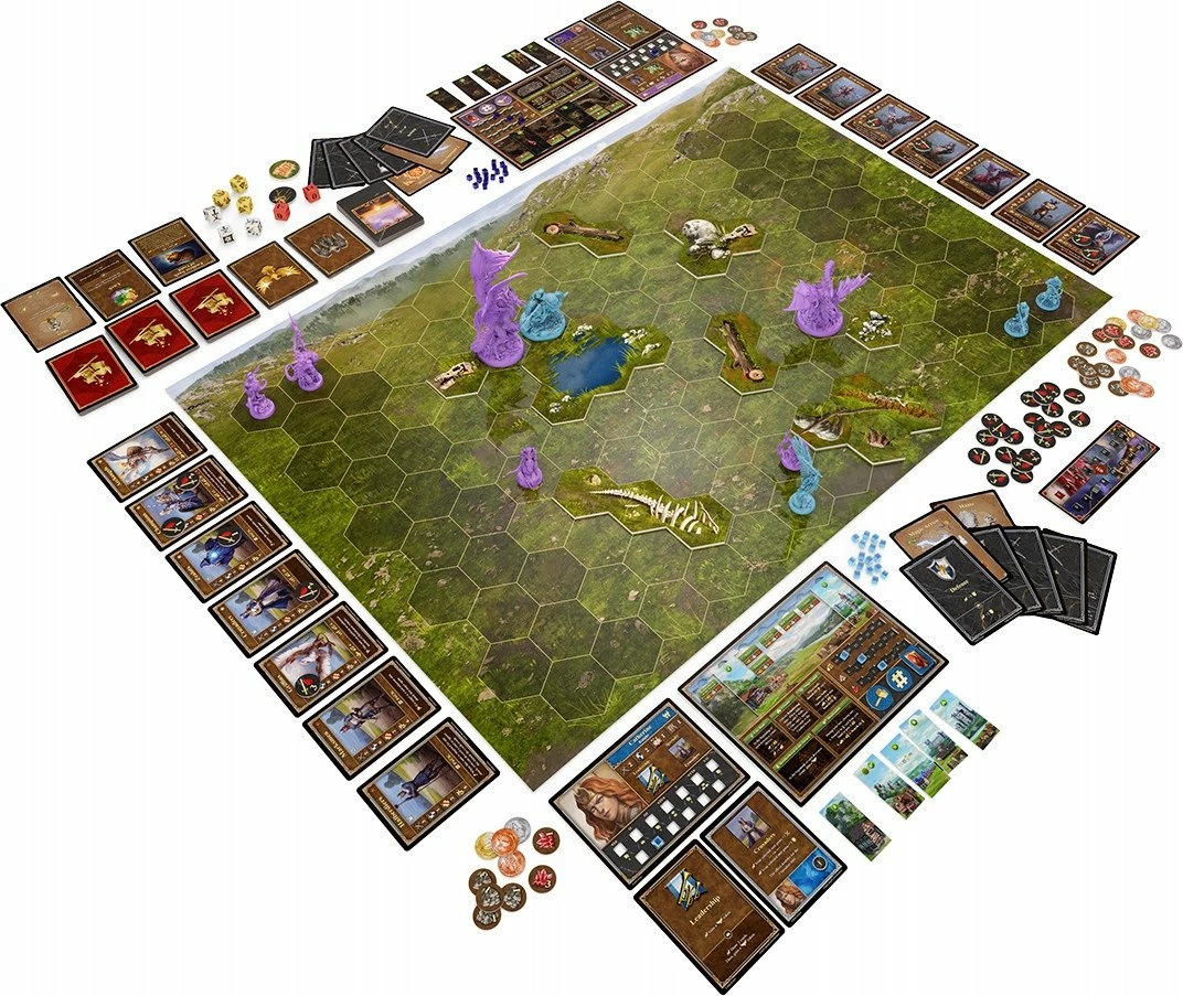 Zgjerim loje tavoline Archon Studio Heroes of Might and Magic III: Battlefield, 1-4 lojtarë, 120 min, 12+, version polonisht, set me 70 karta dhe 11 tokena