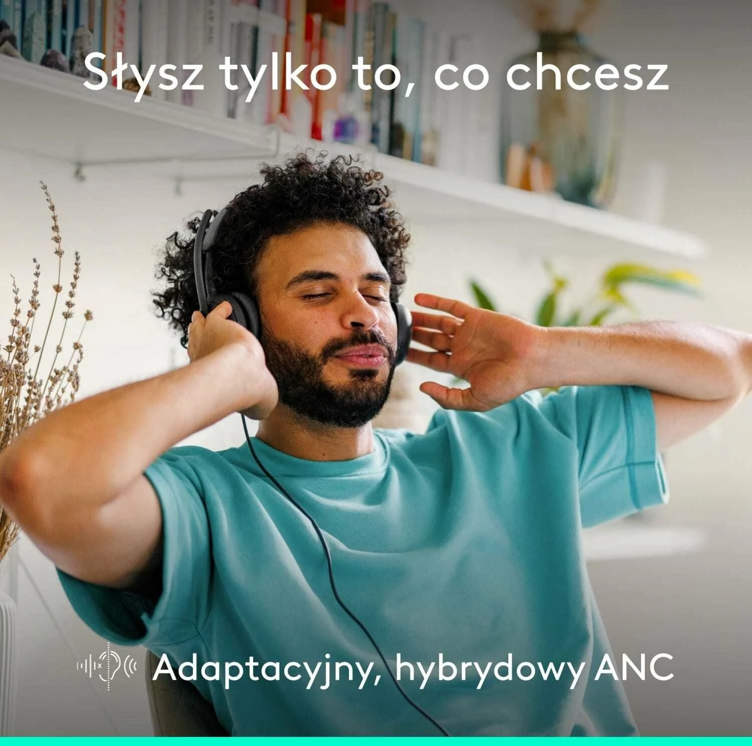 Kufje Logitech Zone Wired 2 981-001619, USB-C, me mikrofon, ANC hibride, kabllo 1.9 m, të zeza