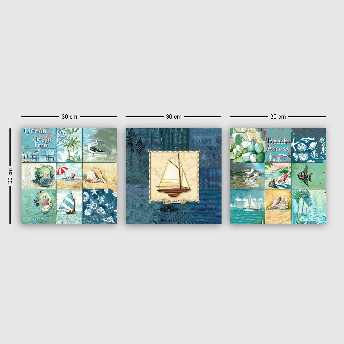 Set pikturash dekorative në kanavacë (3 copë), Wallity, DRPRC9011