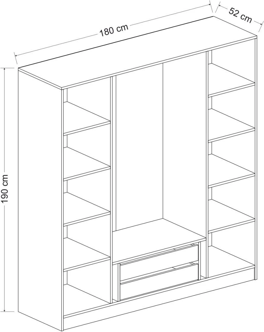 Dollap Skye Decor, i bardhë, Kale - 3814