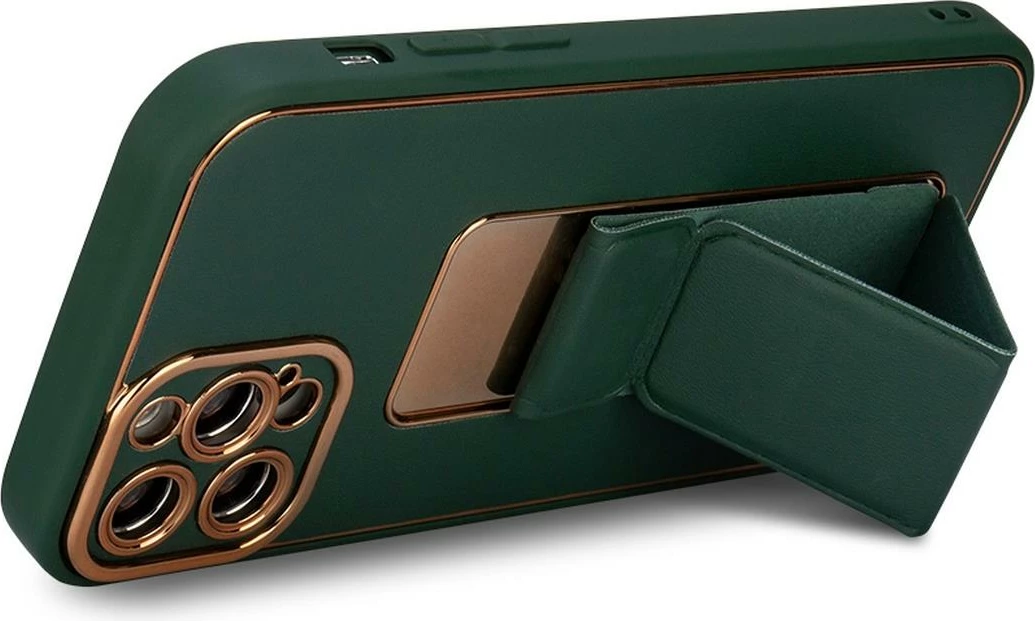 Mbështjellës Hurtel Kickstand Case për Samsung Galaxy A12 5G, silikon, me mbajtëse, zi