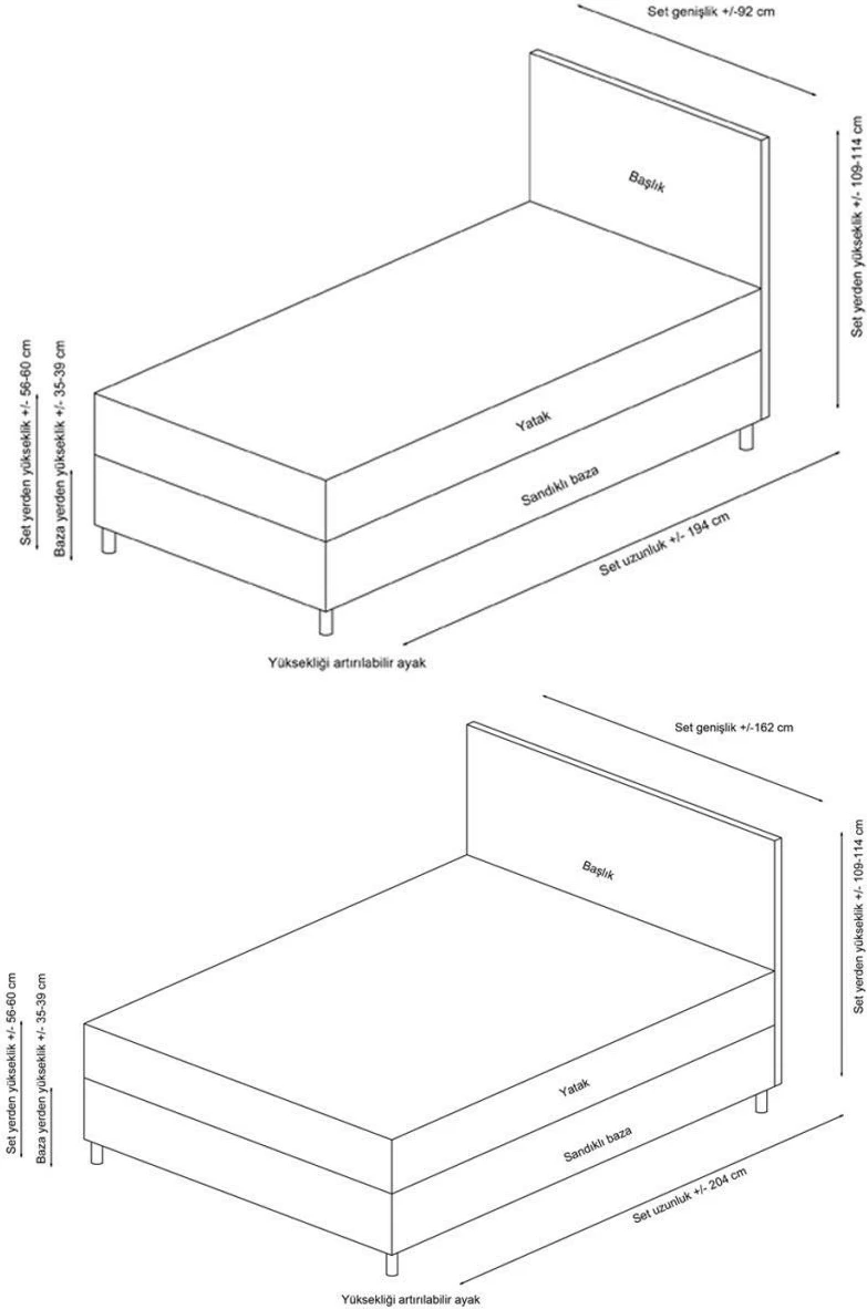 Bazë dhe shtrat dopio me mbështetëse koke, Skye Decor Vitalia, 140x200, gri e çelët