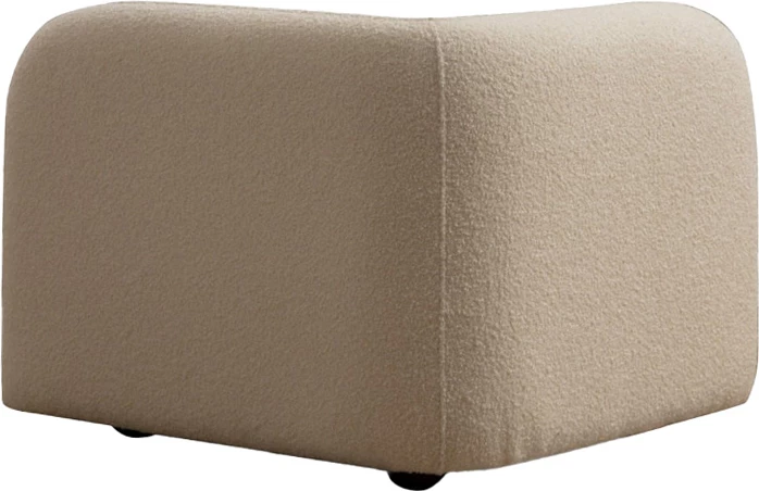 Fotel Tranquil, stof boucle krem, 90x90x74cm