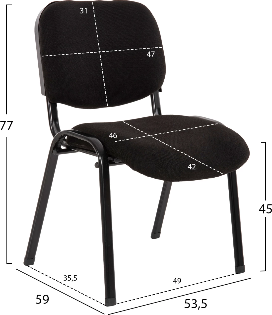 Karrige zyre për vizitorë JANISHA FH1010.11, e zezë