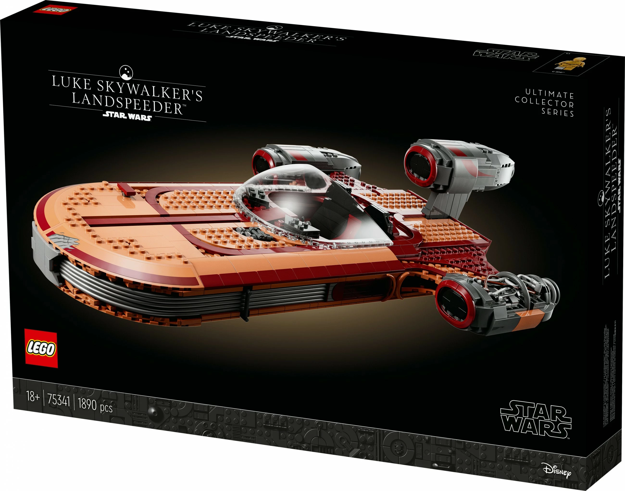 Set LEGO Star Wars Luke Skywalker’s Landspeeder, 1890 pjesë, Multingjyrësh