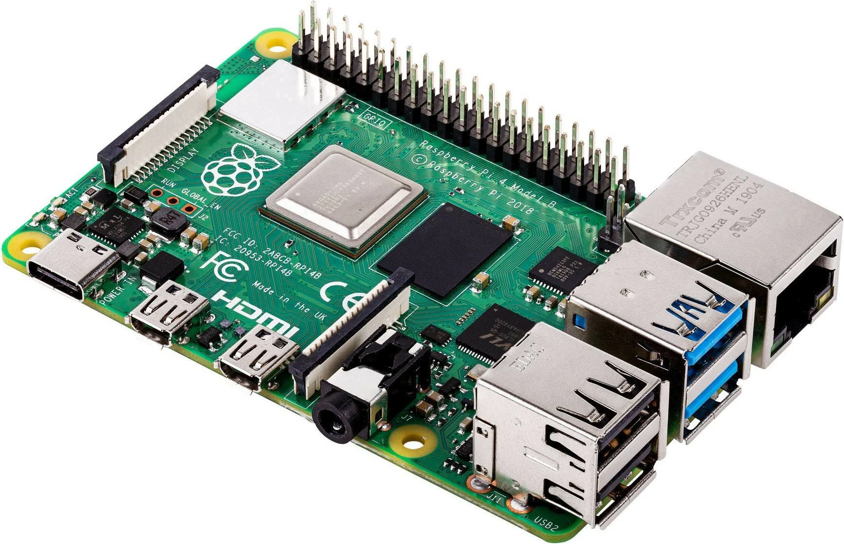 Mini PC Raspberry Pi 4, 8GB, Ethernet LAN, Wi-Fi 5, Gjelbër