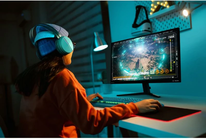 Monitor gaming Philips 27M2N3500NL 27" QHD 180 Hz VA HDR, e zezë/blu/gri