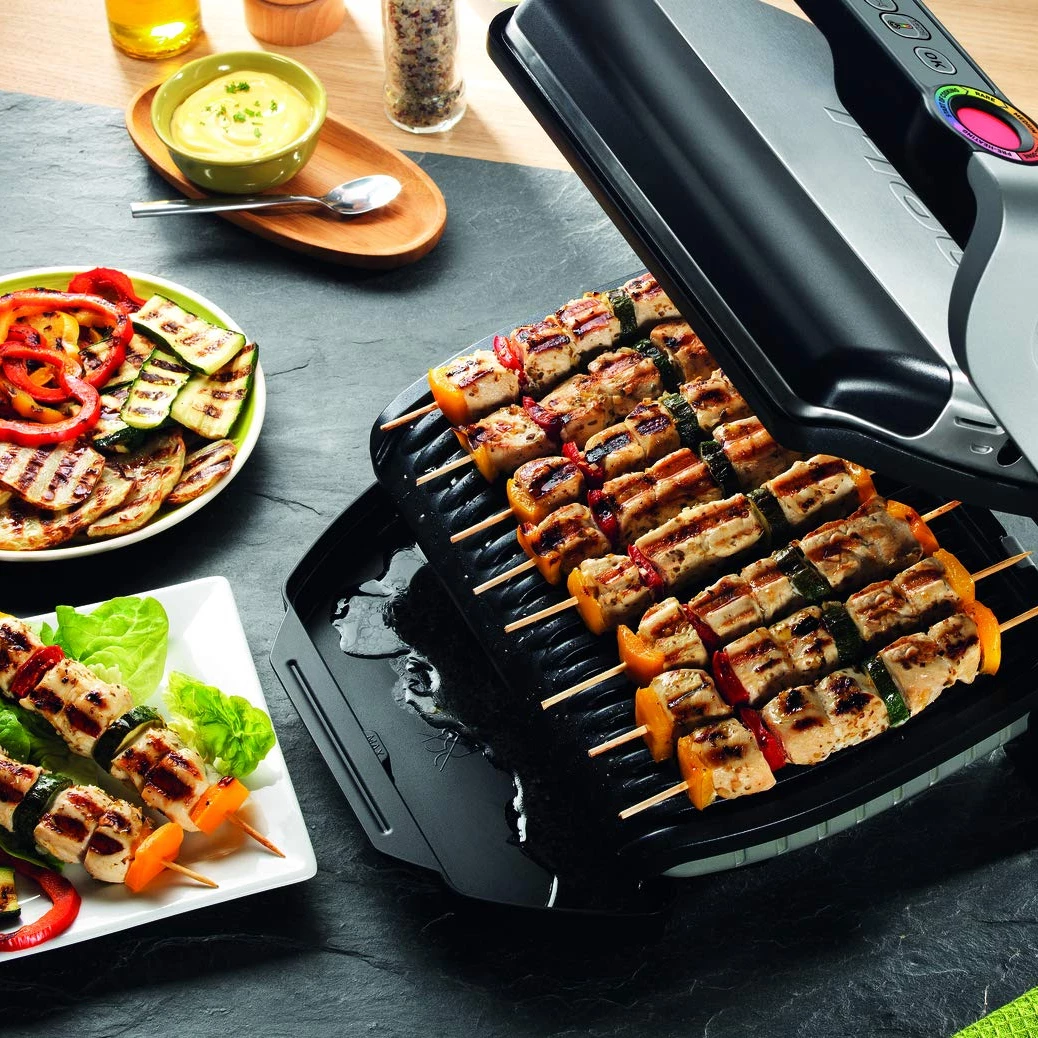 Grill elektrik Tefal OptiGrill+ GC716D12 2000W me shtesë waffle, argjend/zezë