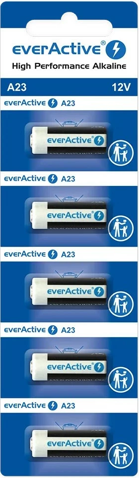 Bateri alkaline everActive A23, 12V, set prej 5 copë