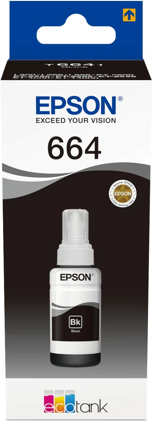Shishe boje e zezë Epson 664 Ecotank, 70 ml, Gri