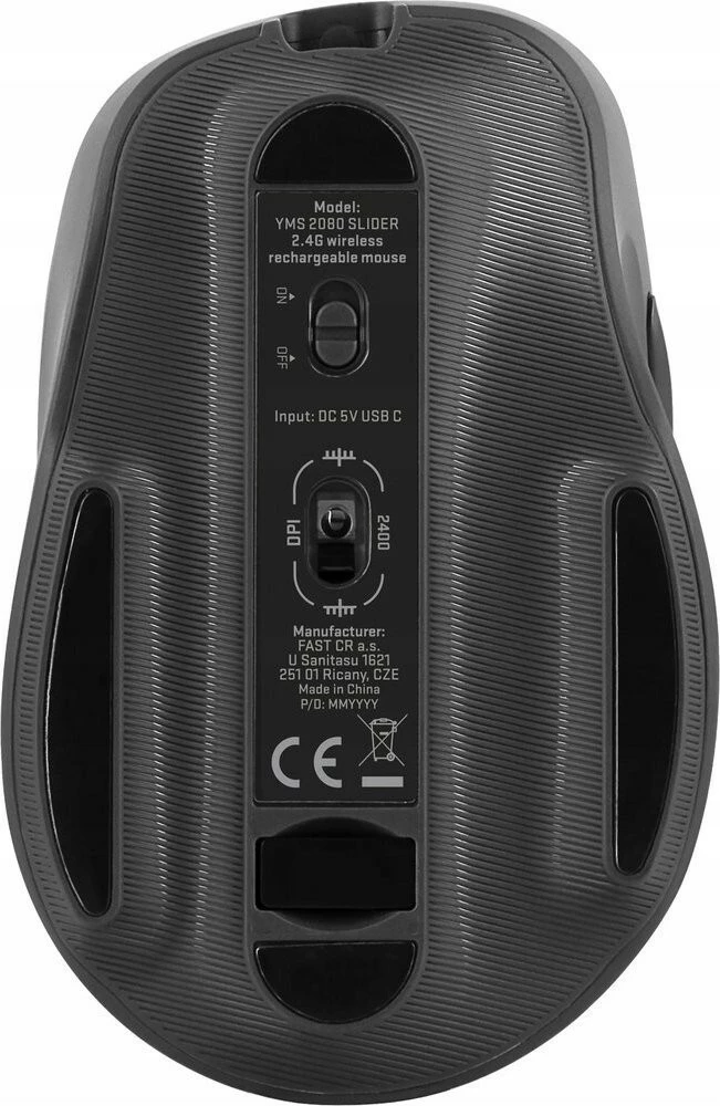 Maus wireless YENKEE SLIDER YMS 2080GY, 2400 DPI, 6 butona, gri