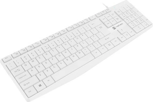 Tastierë Natec Nautilus NKL-1951, me kabllo USB, 1.8m, e bardhë