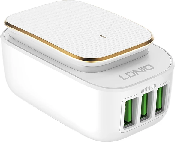 Karikues USB LDNIO A3305 3x USB 3.4A 17W me kabllo USB-C, LED, ari