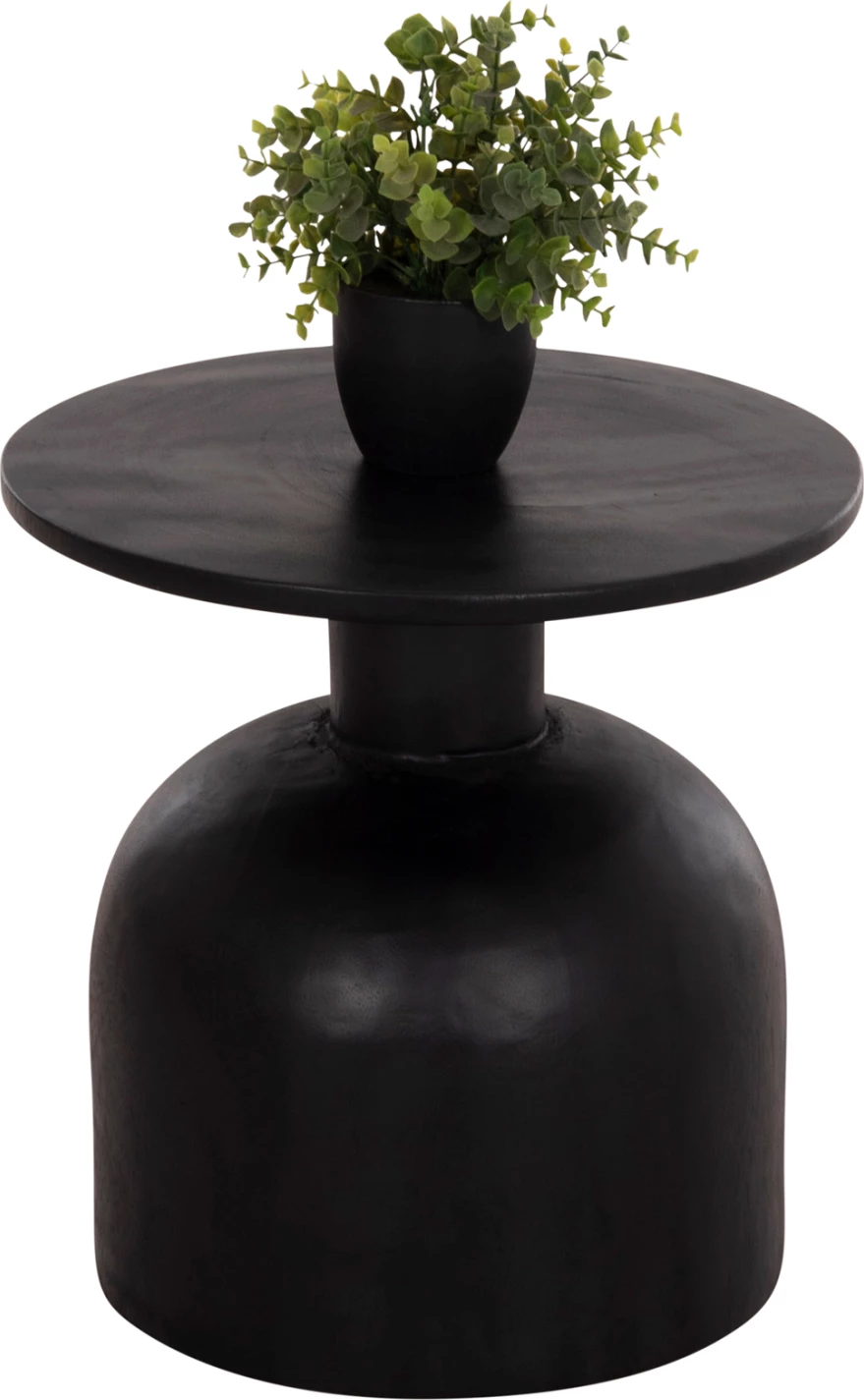Tavolinë anësore rrethore PUMBE-s, dru suar i fortë, ngjyrë e zezë, FH9892.12, 40x40cm