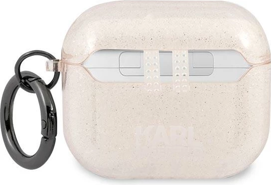 Mbështjellës Karl Lagerfeld KLA3UKHGD për AirPods 3, glitter, ari