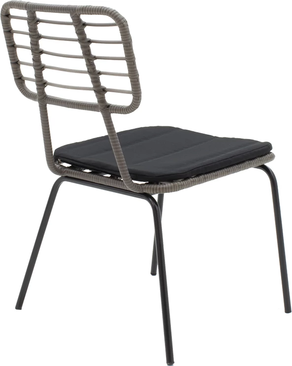 Tavolinë me karrige për terasë Naoki-Kliton A, metal i zi, alumin antracit, set prej 5 pjesësh, 150x80x74cm