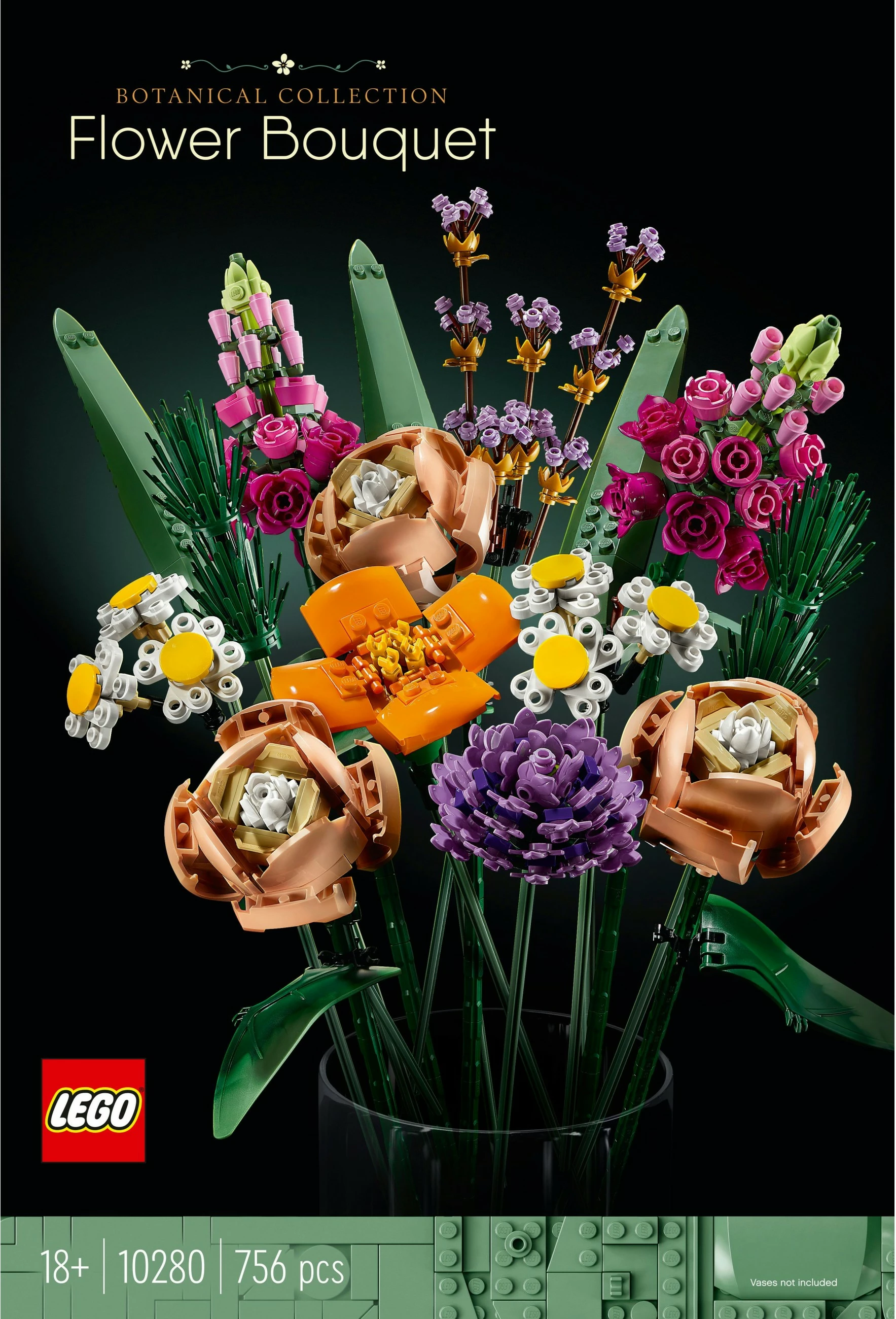 Set ndërtimi LEGO ICONS Flower Bouquet, 756 pjesë, shumëngjyrësh