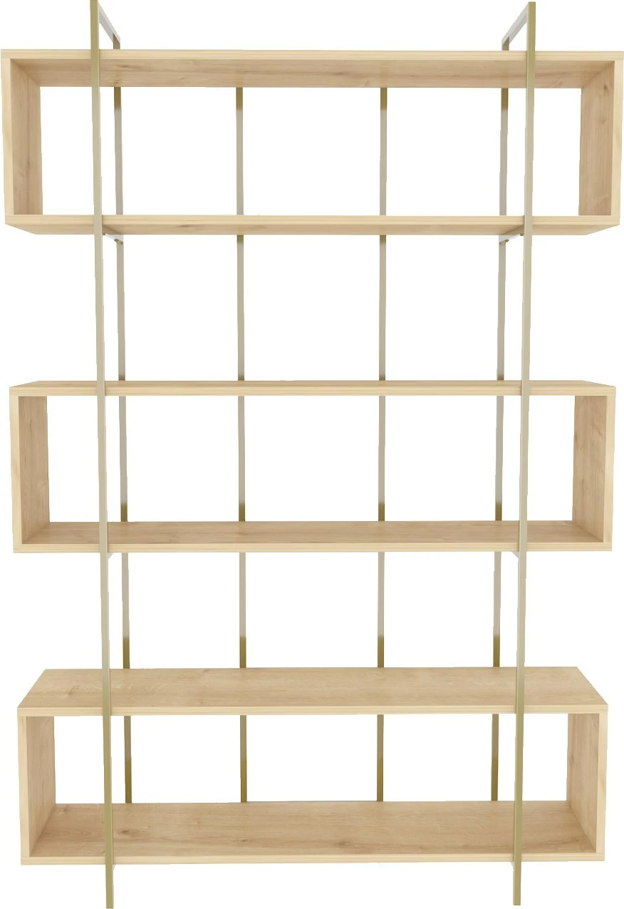 Raft librash Hanah Home, Bruti, ngjyrë lisi dhe ari