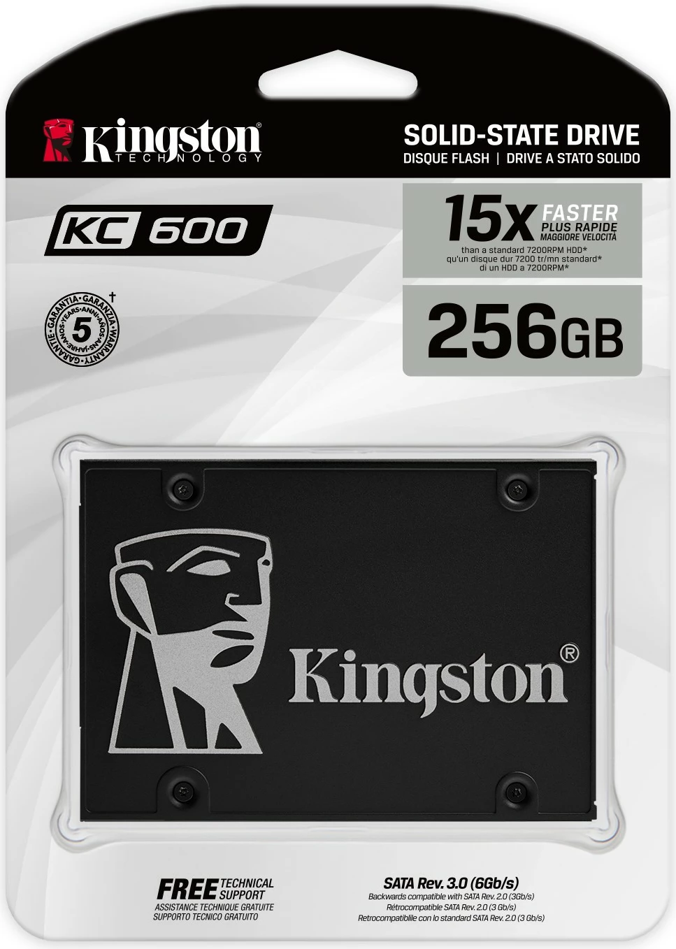 SSD Kingston KC600 256 GB, 2.5", 550 MB/s