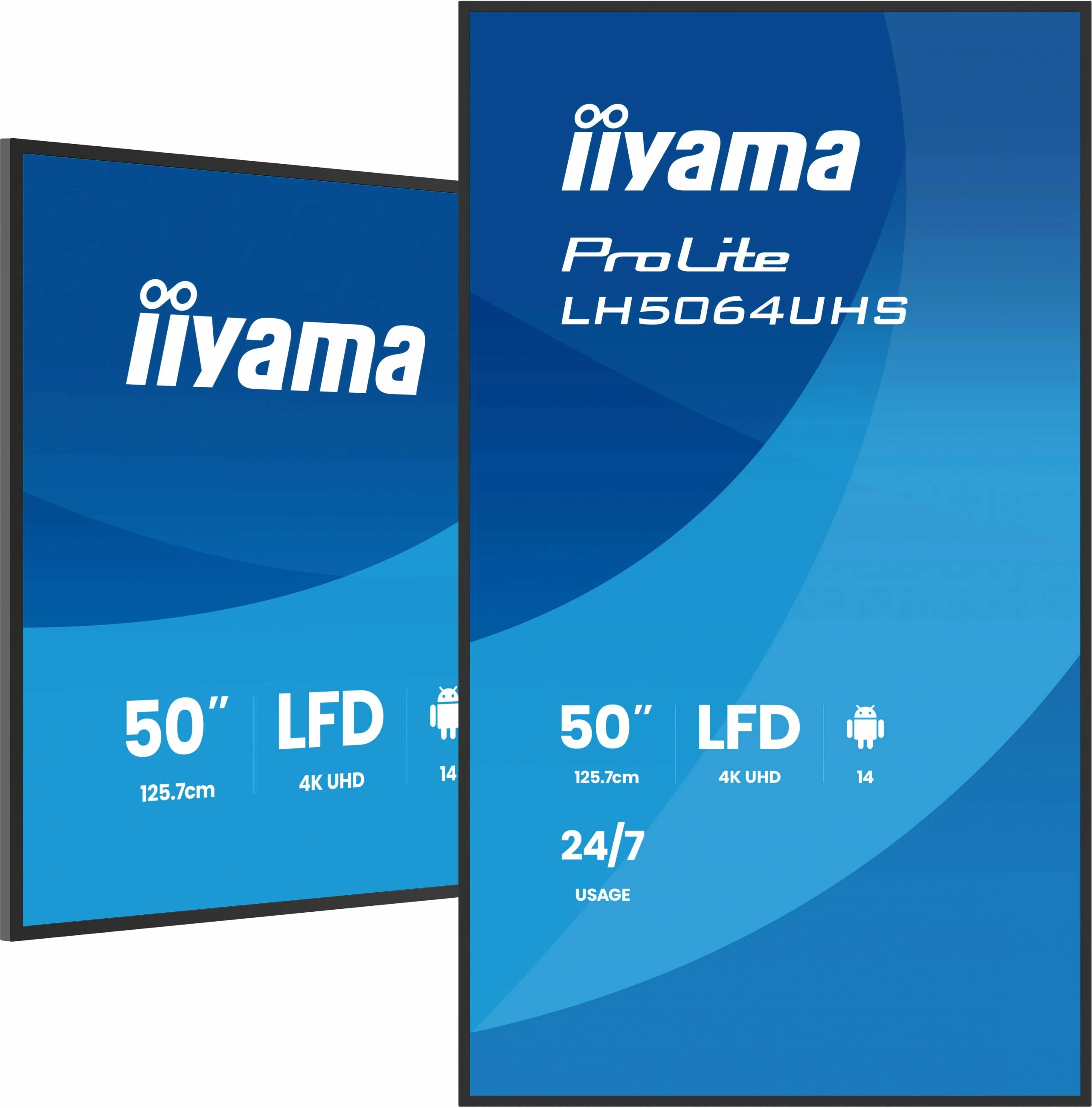 Ekran i madh digital iiyama LH6564UHS-B1AG, 65 inç, 4K UHD, Wi-Fi, 24/7