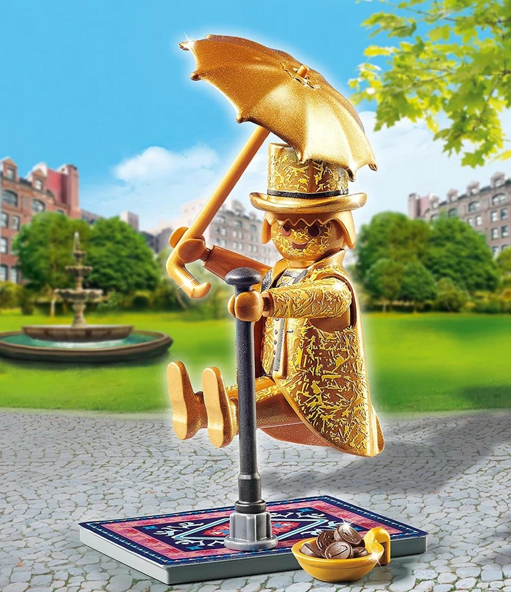 Figurë lodër Playmobil Special Plus 70377 artist rruge, e artë