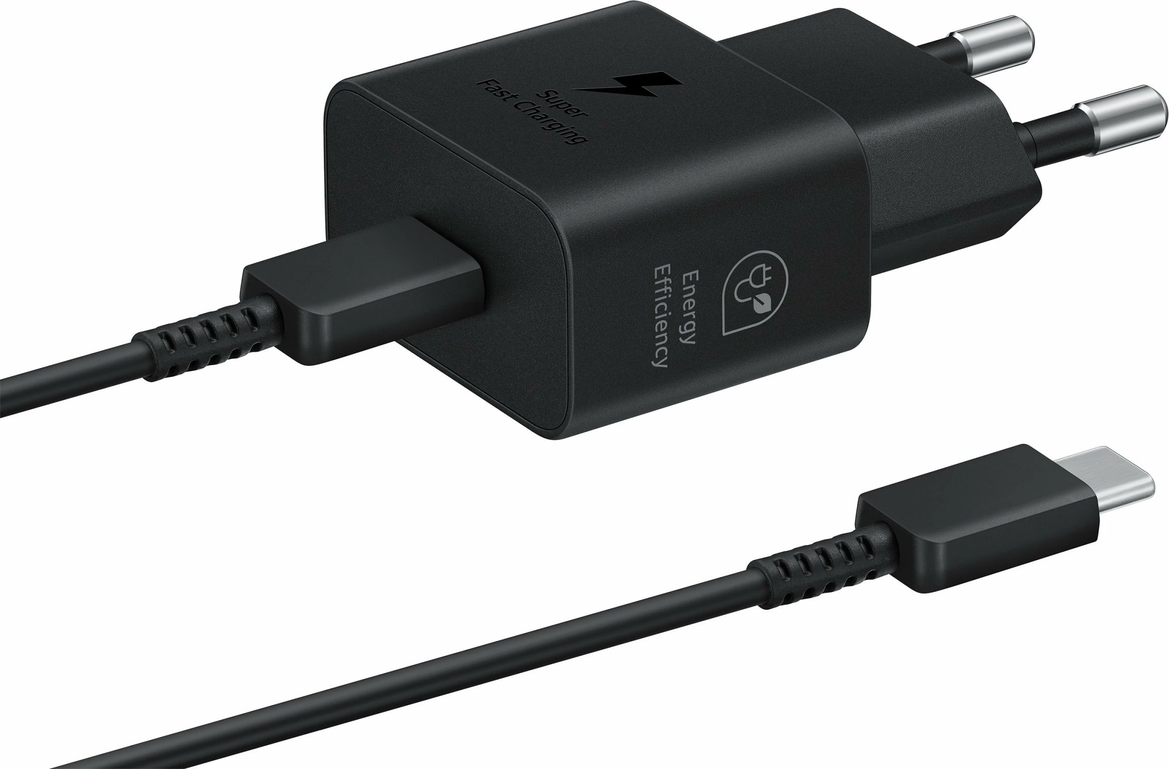 Karikues rrjeti Samsung EP-T2510XB 25W 1x USB-C PD 3.0 PPS me kabllo USB-C 1 m, i zi