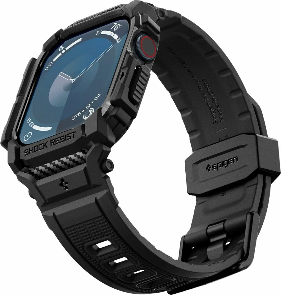 Mbështjellës Spigen Rugged Armor Pro për Apple Watch 10, 46mm, i zi