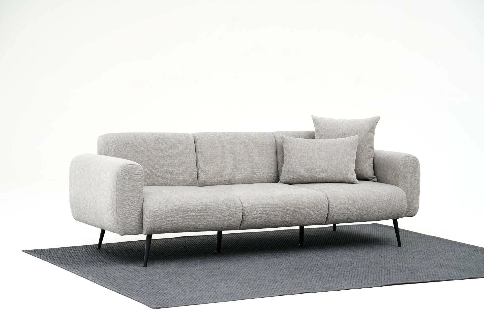 Divan treshe Atelier del Sofa, ngjyrë gri e çelët