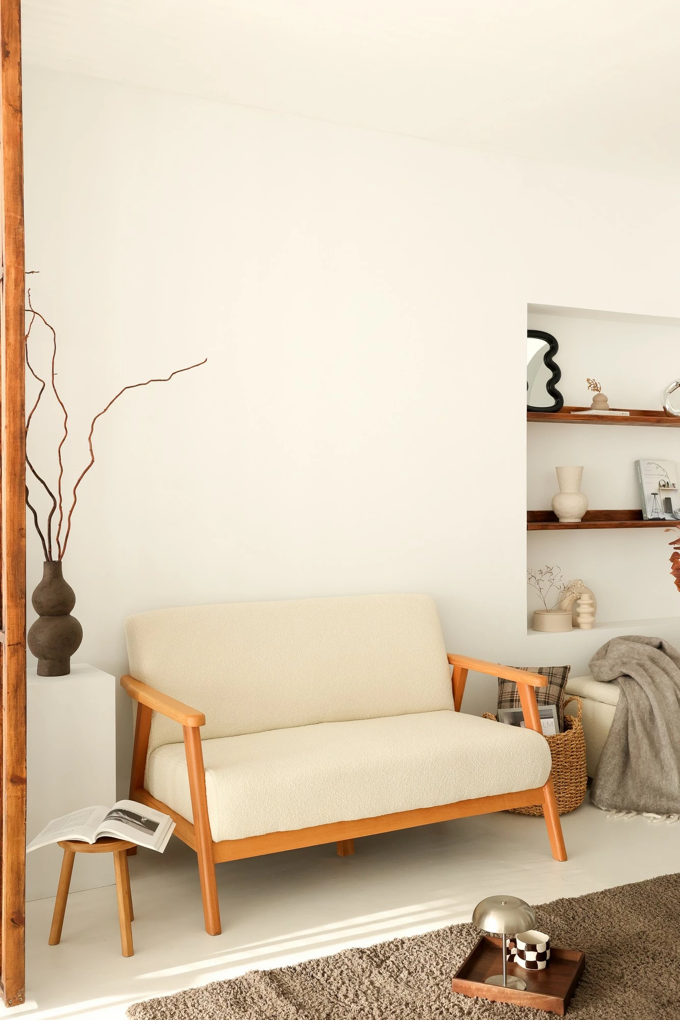 Divan dy ulëshe Atelier del Sofa, Nika, i bardhë