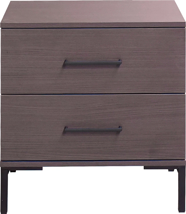 Komodinë anësore Calliope me 2 sirtarë, wenge-e zezë, 55x44x57cm