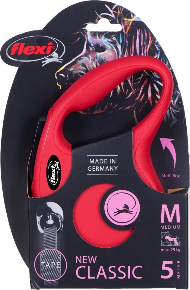 Litar për qen Flexi, 5m , i kuq