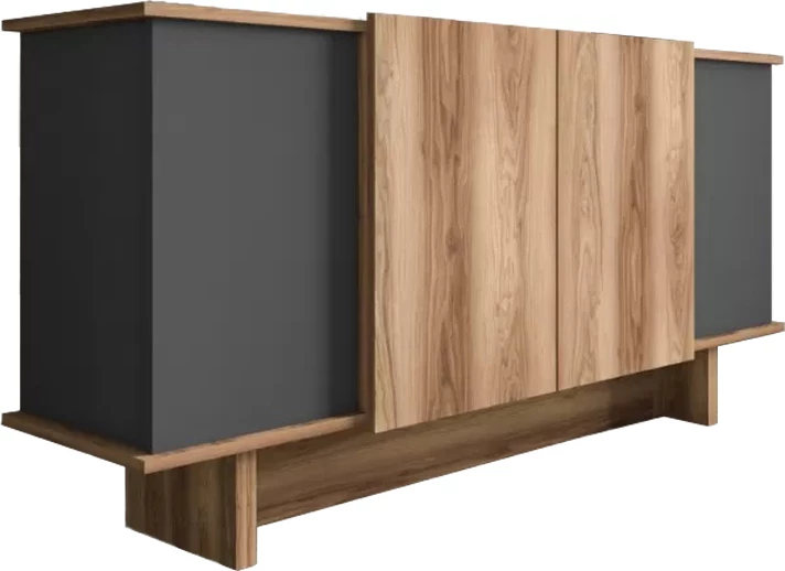 Bufe Aramos, ngjyrë antracit-lisi, 180x45x80cm