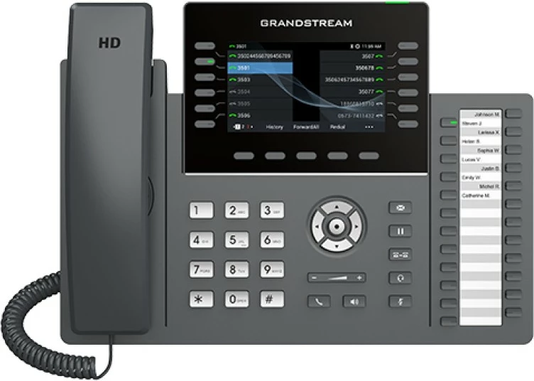 Telefon IP Grandstream GRP2636, 12 linja, LCD, i zi