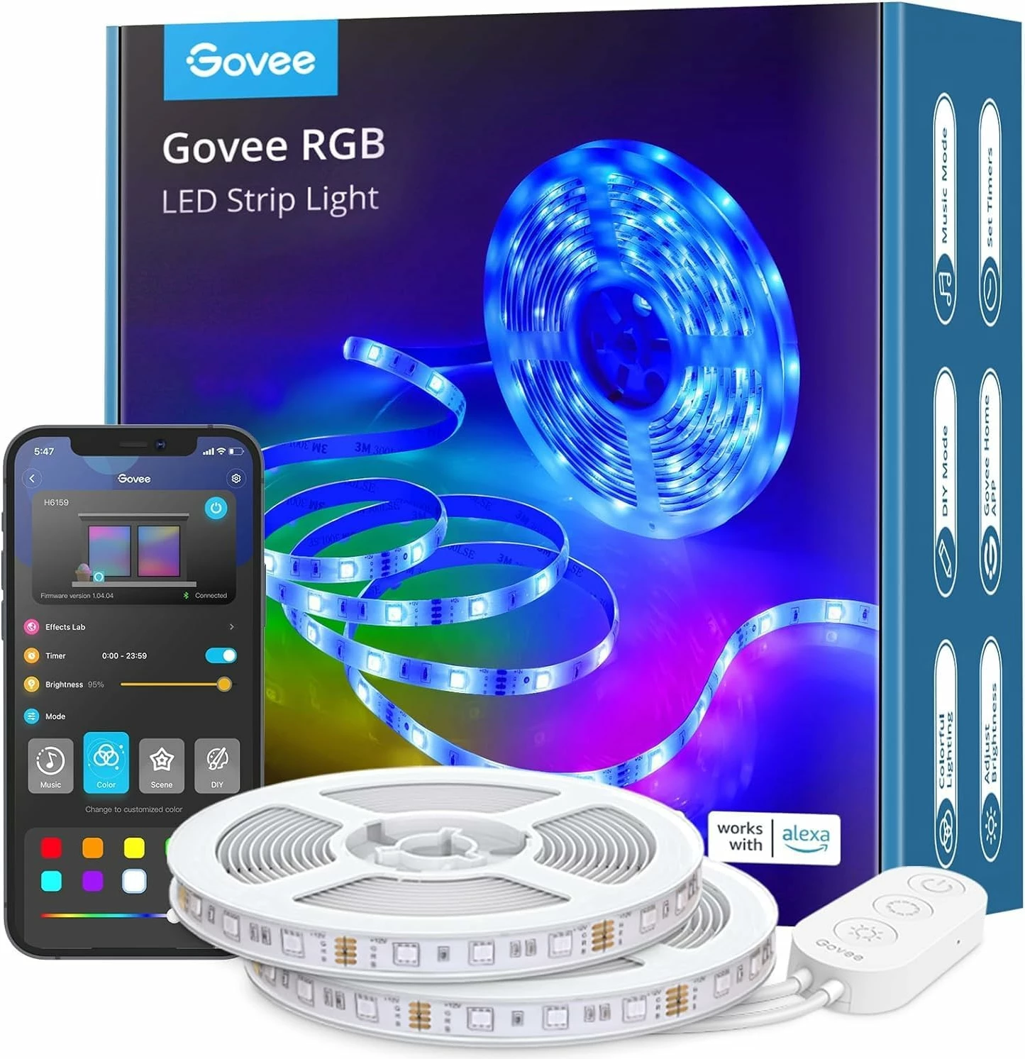 Shirit LED RGB smart Govee LED Strip Light 2x5 m