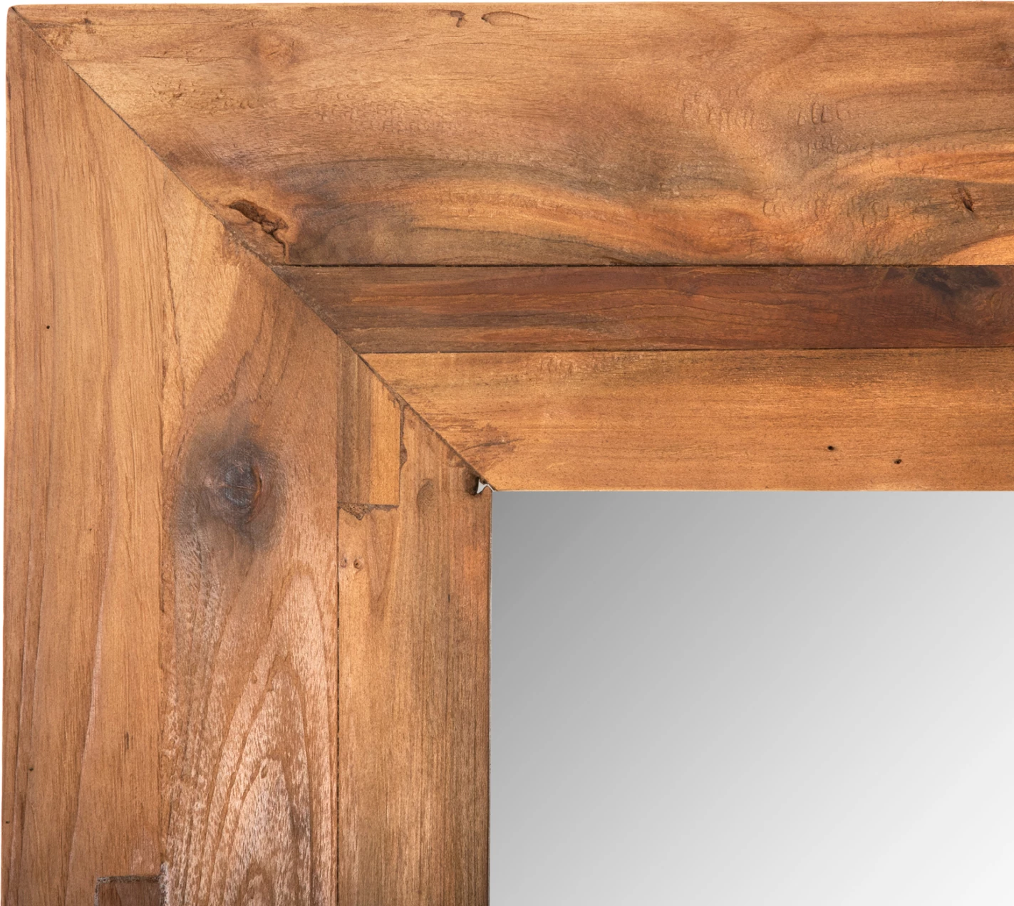 Pasqyrë muri YORKSHIRE, kornizë druri TEAK e ricikluar, FH4266, 200x100 cm