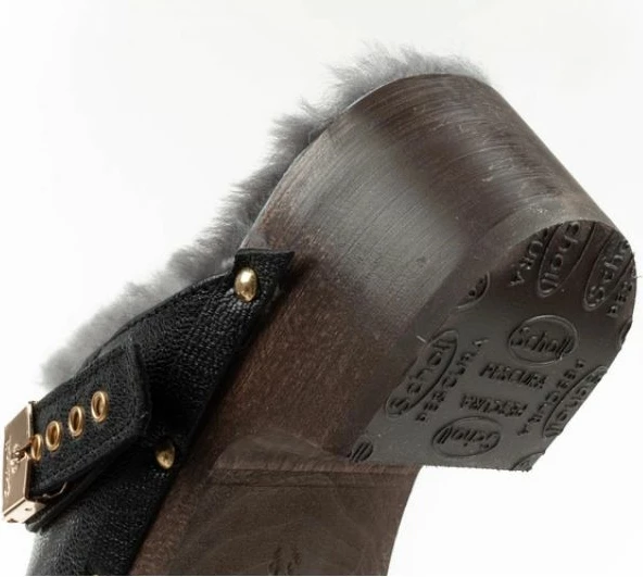 Këpucë Scholl për femra, të zeza