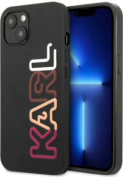 Mbështjellës Karl Lagerfeld KLHCP13SPCOBK për iPhone 13 mini, Multipink Brand, i zi