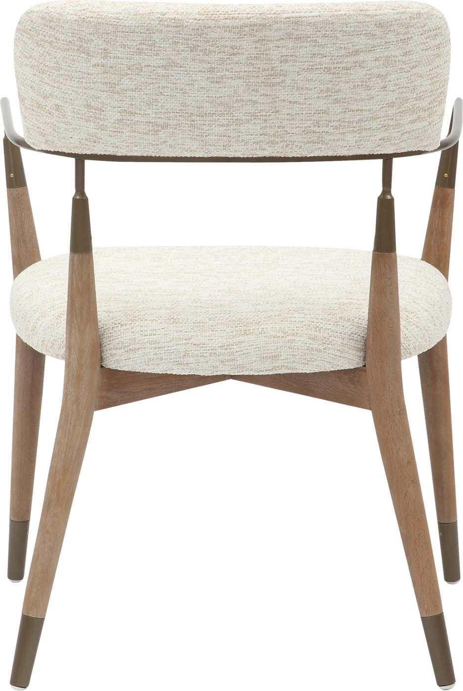 Karrige për ngrënie ROY FH9978.01, këmbë druri ahu, krahë metali, pëlhurë ngjyrë ecru, 51x48x77,5H cm, set prej 2 copash