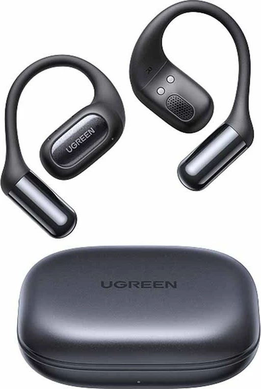 Kufje Ugreen FitBuds WS213 Bluetooth 6.0, 28 orë, IPX5, me mikrofon, të zeza, me kuti karikimi