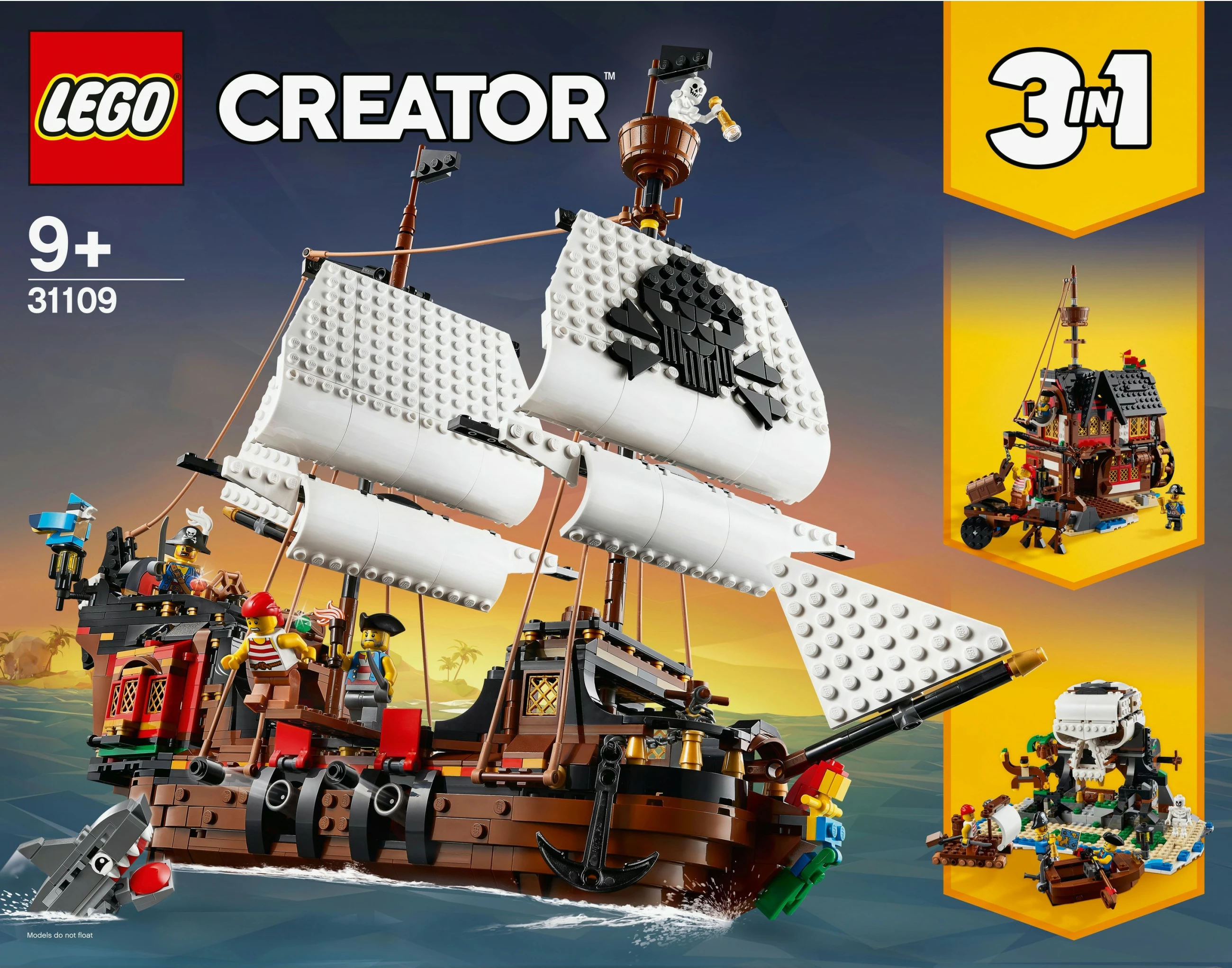 Set ndërtimi LEGO Creator Pirate Ship, 1264 pjesë, plastikë, shumëngjyrëshe