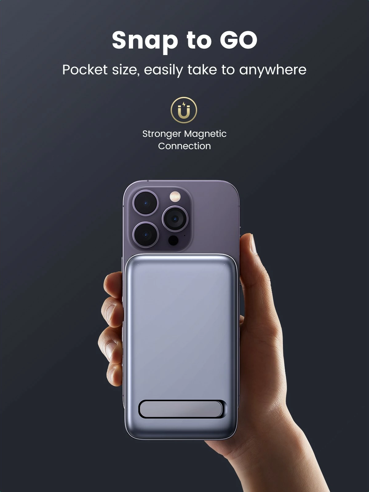 Powerbank Ugreen 10000mAh Mini Wireless 20W me MagSafe, gri