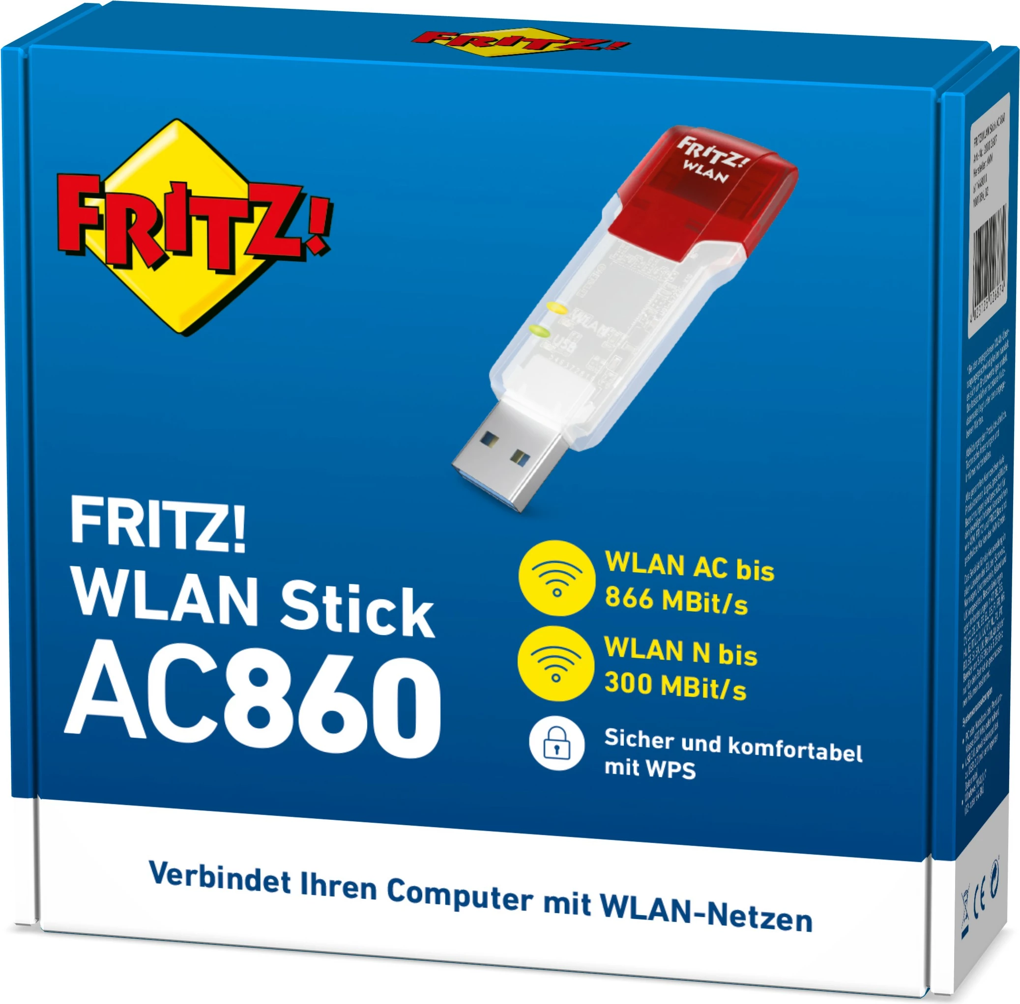 USB Adapter AVM FRITZ!WLAN Stick AC 860, 866 Mbit/s, i kuq